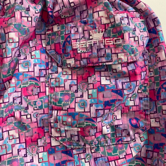 Bertigo Graphic Print Swim Shorts Sz M Multicolor Quick Dry Beach Summer Comfort - Picture 8 of 10